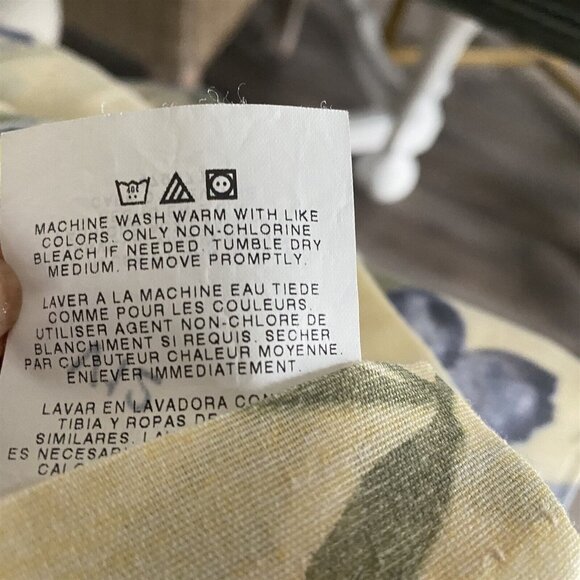 Dan River Vintage Window Valance Set of 2 Yellow Blue floral green 84 x 16 - Picture 8 of 9